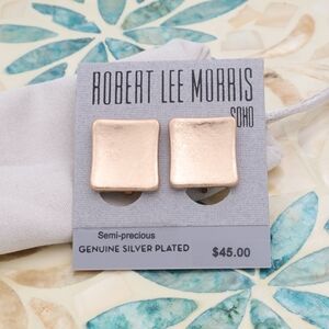Robert Lee Morris Gold Square Earrings Elegant Fashion Jewelry Chic Style